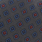 Grey & Red Macclesfield Silk Tie - Tie Doctor
